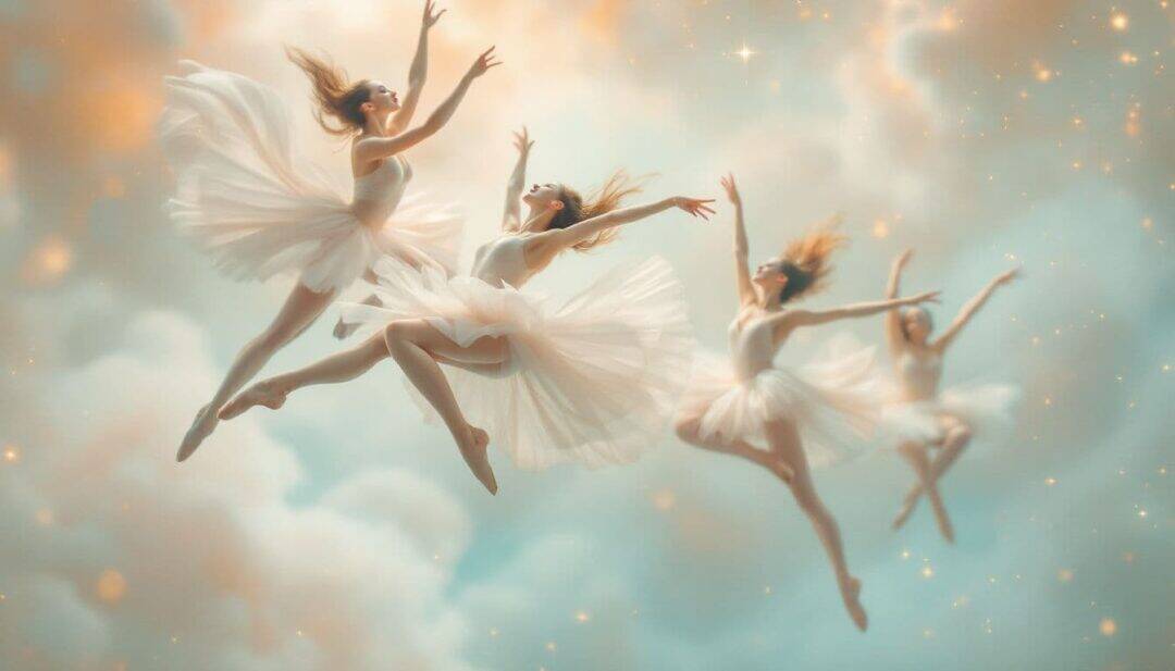 Ballet dancers demonstrating the center of gravity during a performance.