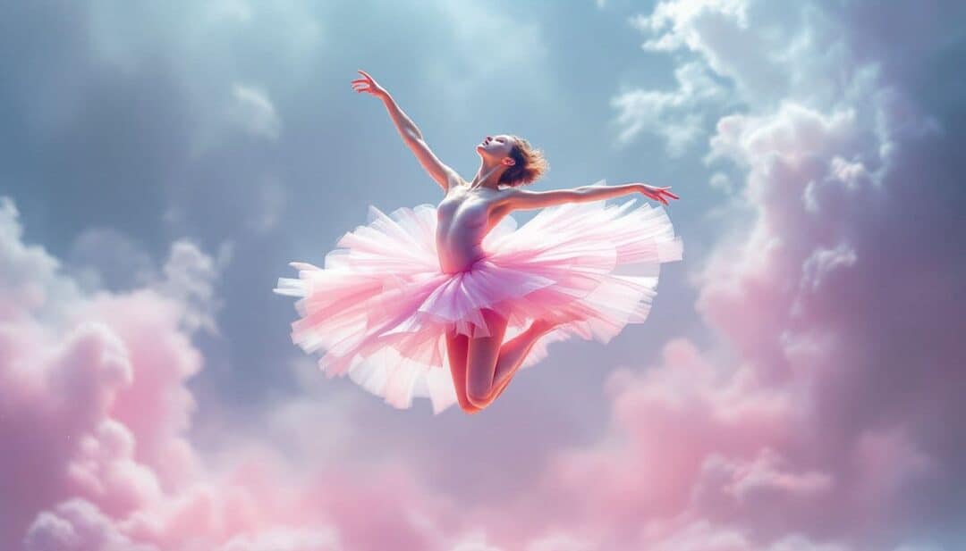 A ballet dancer executing a jump that illustrates projectile motion.