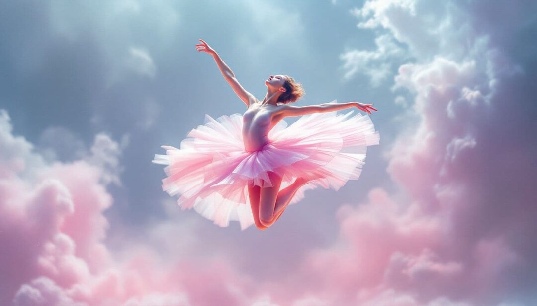A ballet dancer executing a jump that illustrates projectile motion.
